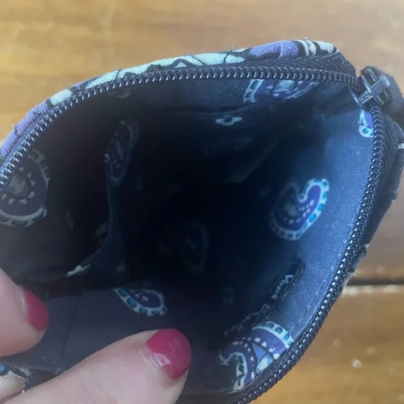 Vera Bradley DEEP NIGHT PAISLEY Blue Card Case ID holder Wallet Pouch Bag - Picture 5 of 7